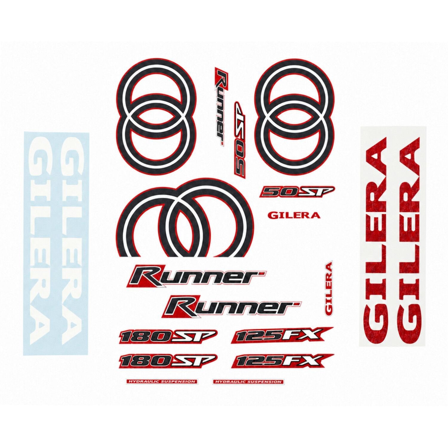 Stickerset Gilera Runner SP wit/rood/zwart 50/125/180, Ophalen of Verzenden, Nieuw, Overige typen, Overige merken