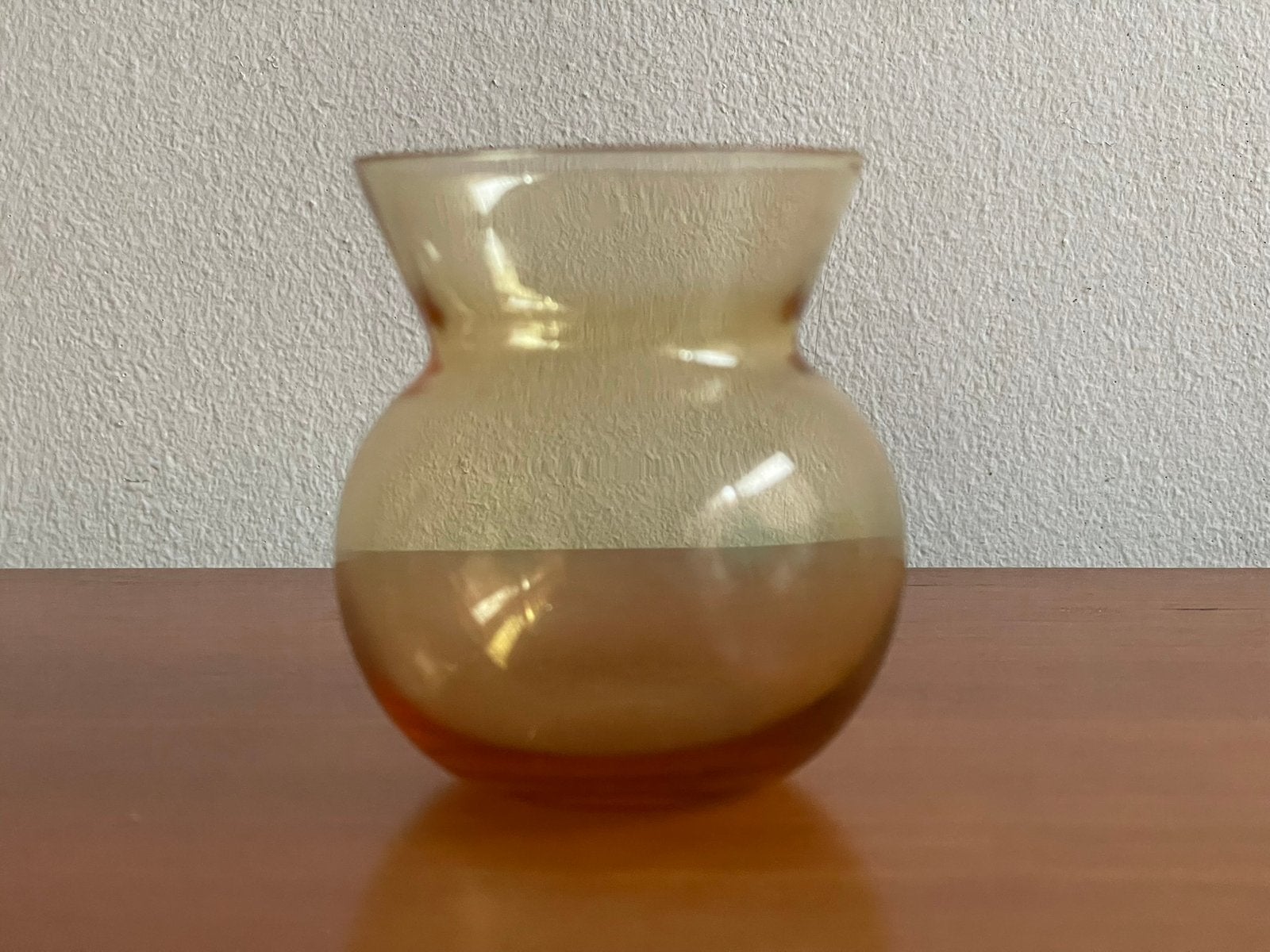 W.J.Rozendaal: violenvaasje amber 7,5 cm Kristalunie ca.1930, Antiek en Kunst, Ophalen of Verzenden