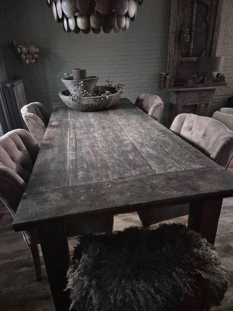 Te koop old barn eethoektafel, Ophalen of Verzenden, Rechthoekig, 50 tot 100 cm