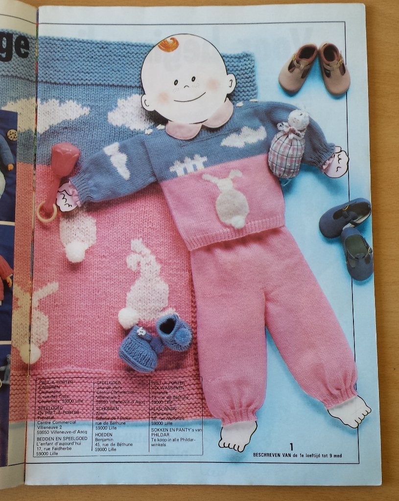 Phildar Mailles - Babymode nr.69 -1979 - breien en haken, Gebruikt, Breien of Haken, Phildar, Ophalen of Verzenden