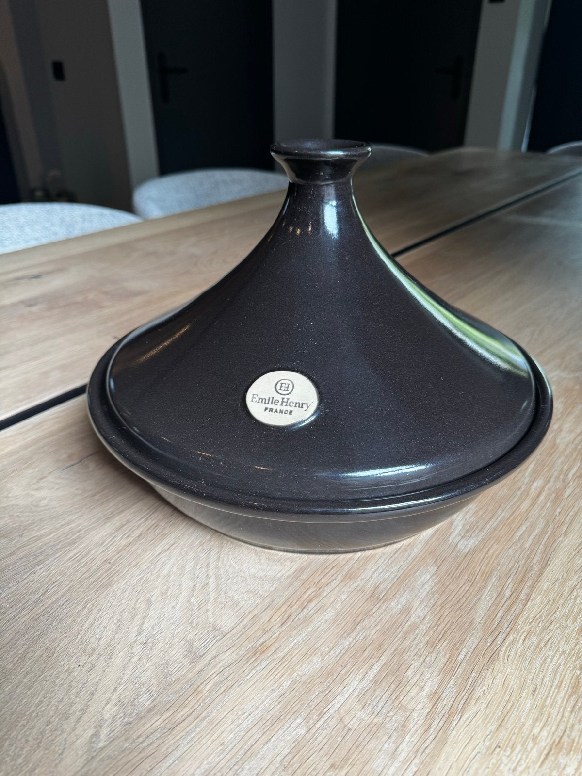 Emile Henry Tajine 28 cm - Gebruikt op gas, Ophalen, Gebruikt, Steen/keramiek, Tajine