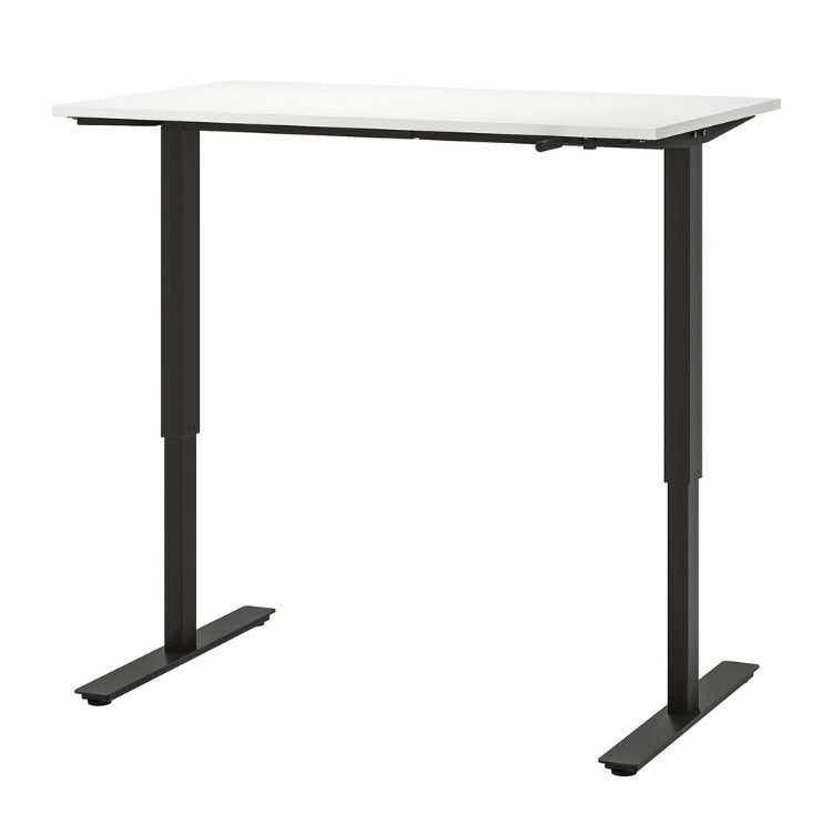 IKEA Trotten Zit-sta bureau grijs/zwart 120x70 cm, Ophalen, Zit-sta bureau, 120 cm, Spaanplaat of MDF