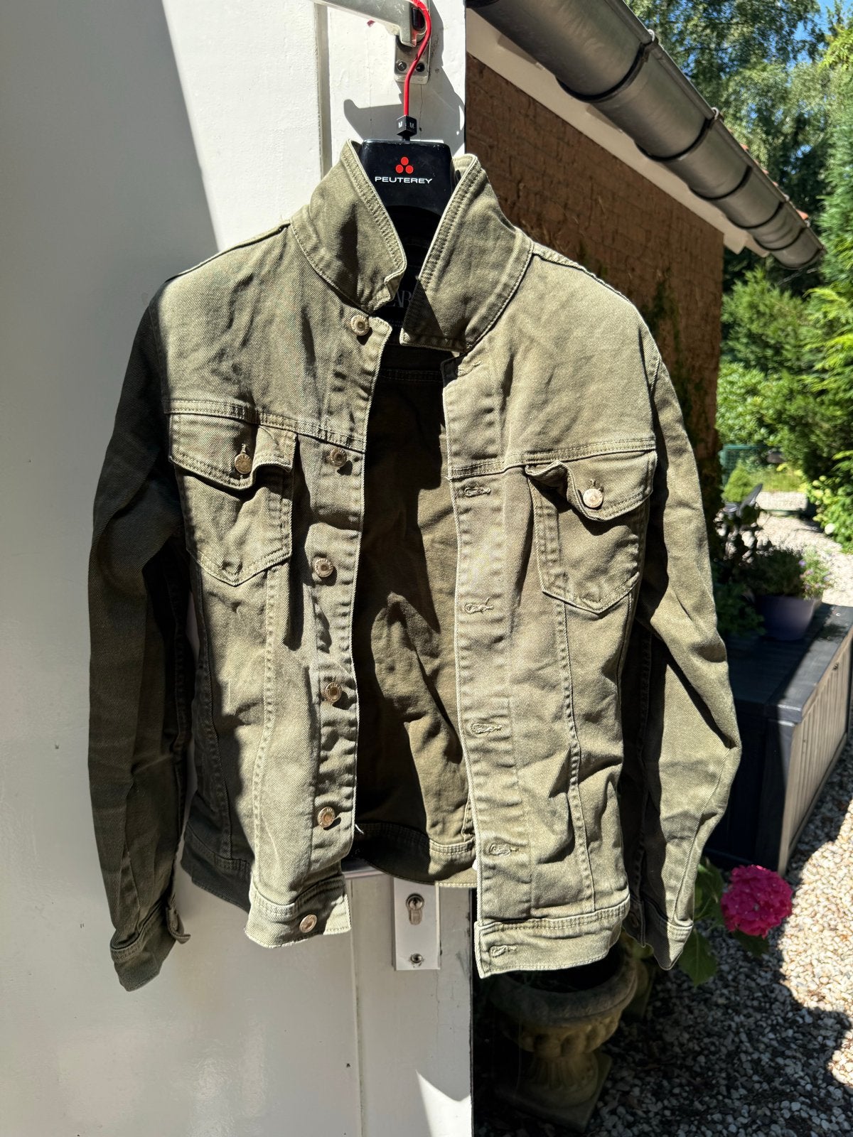 Stoere legergroene spijkerjas Zara, Ophalen of Verzenden, Gedragen, Maat 38/40 (M), Groen