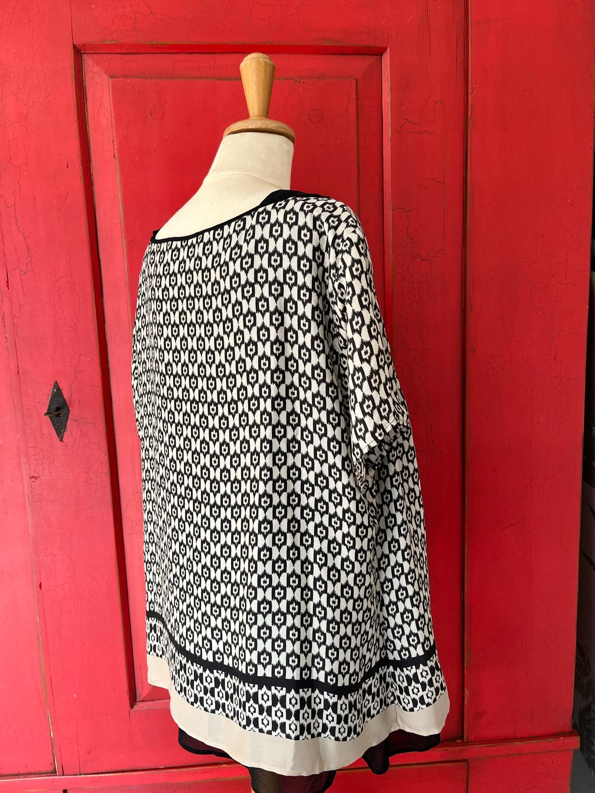 Expresso Blouse Zwart/Wit Patroon Maat 42 44, Ophalen of Verzenden, Zo goed als nieuw, Maat 42/44 (L), Zwart