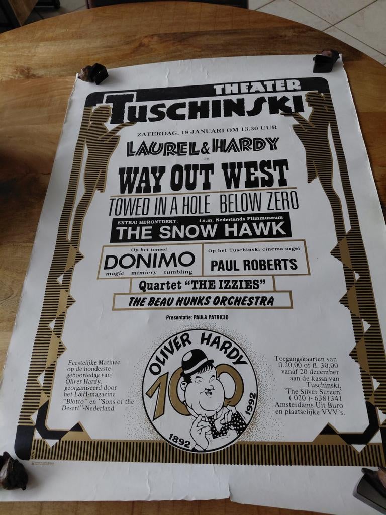 Tuschinski originele  Poster 1992., Ophalen, Deurposter of groter, Film en Tv, Rechthoekig Staand