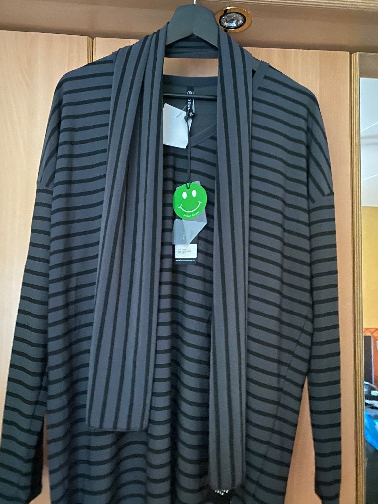 nieuw grijs met zwart gestreept shirt Zoso, Maat 46/48 (XL) of groter, Nieuw, Ophalen of Verzenden, Lange mouw