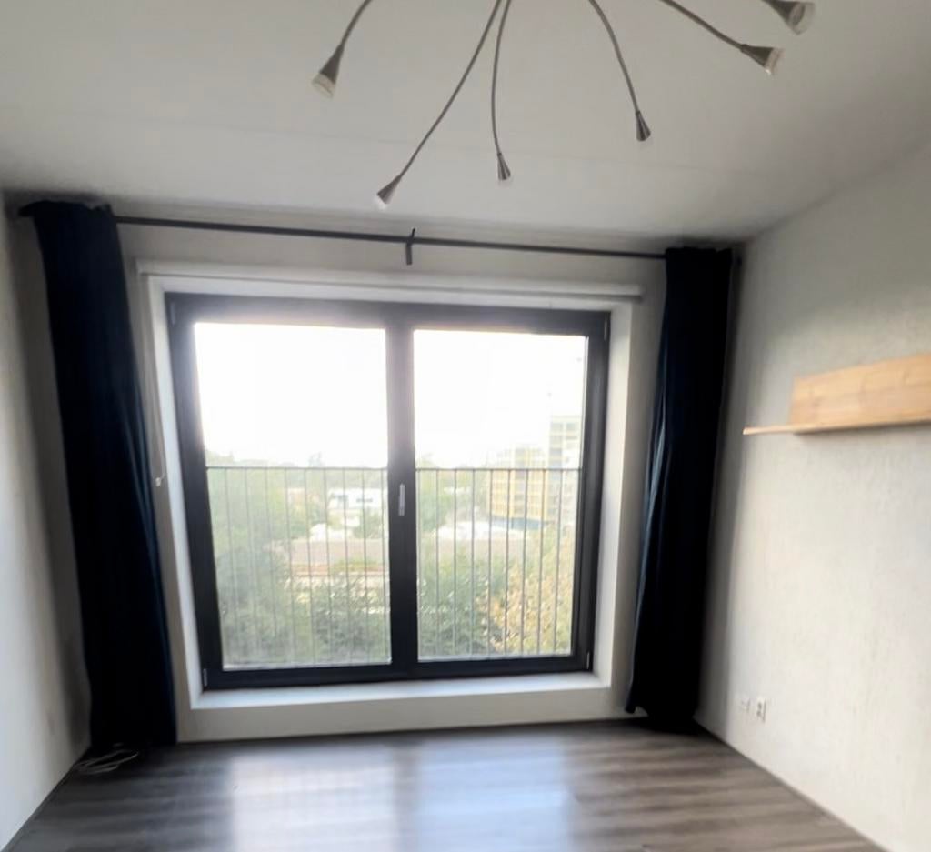Blue curtains with rack - IKEA HUGAD + BLAST, Ophalen, Gebruikt, 200 cm of meer, Zwart