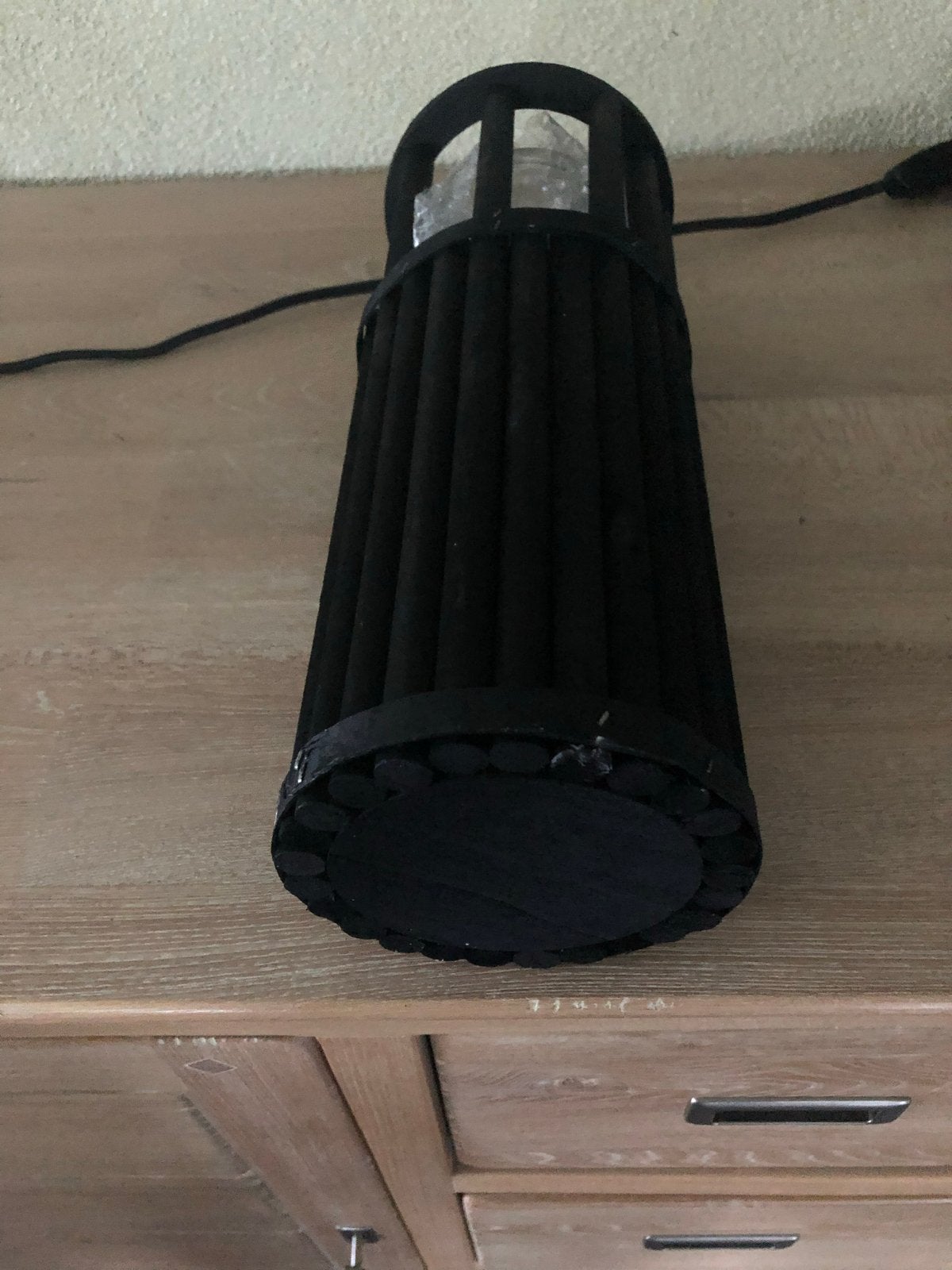 Senza Pillar Lantern - Zwarte Kandelaar met Kaars, 25 tot 50 cm, Zwart, Ophalen of Verzenden, Zo goed als nieuw