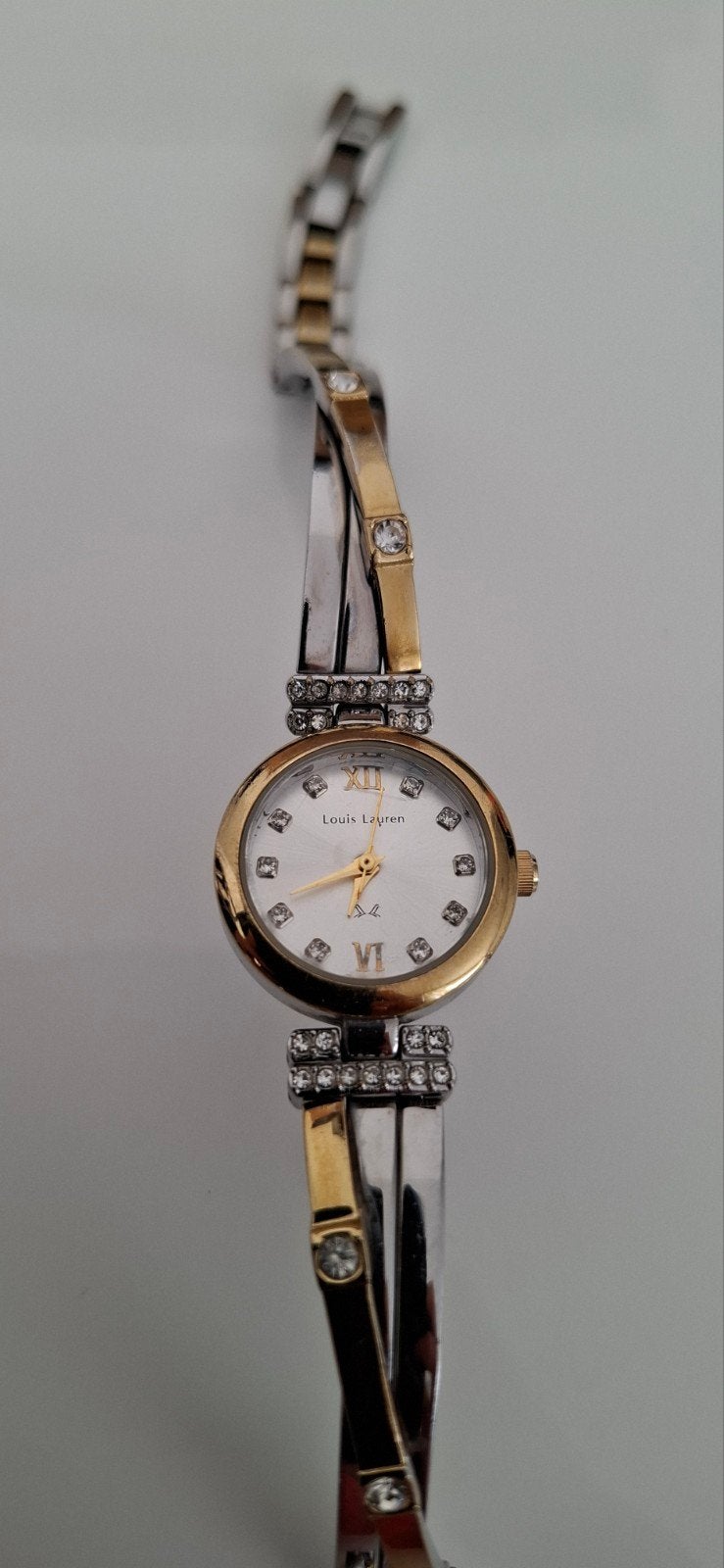 Louis Lauren Dameshorloge - Tweekleurig met Strass, Overige merken, Gebruikt, Polshorloge, Ophalen of Verzenden