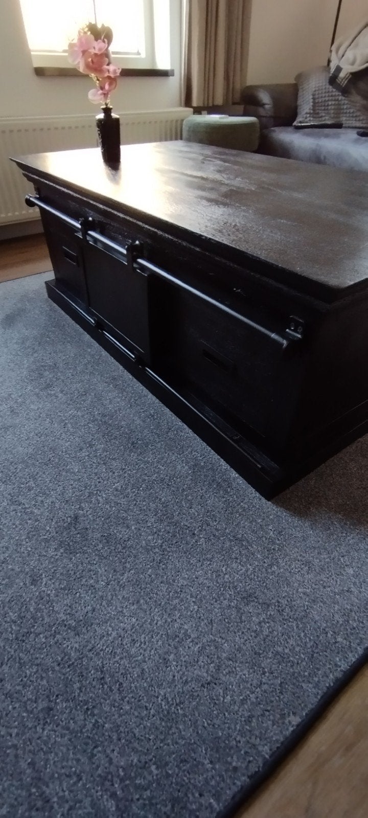 salontafel mangohout zwart, Huis en Inrichting, Tafels | Salontafels, Ophalen, Gebruikt, 50 tot 100 cm, 50 tot 100 cm