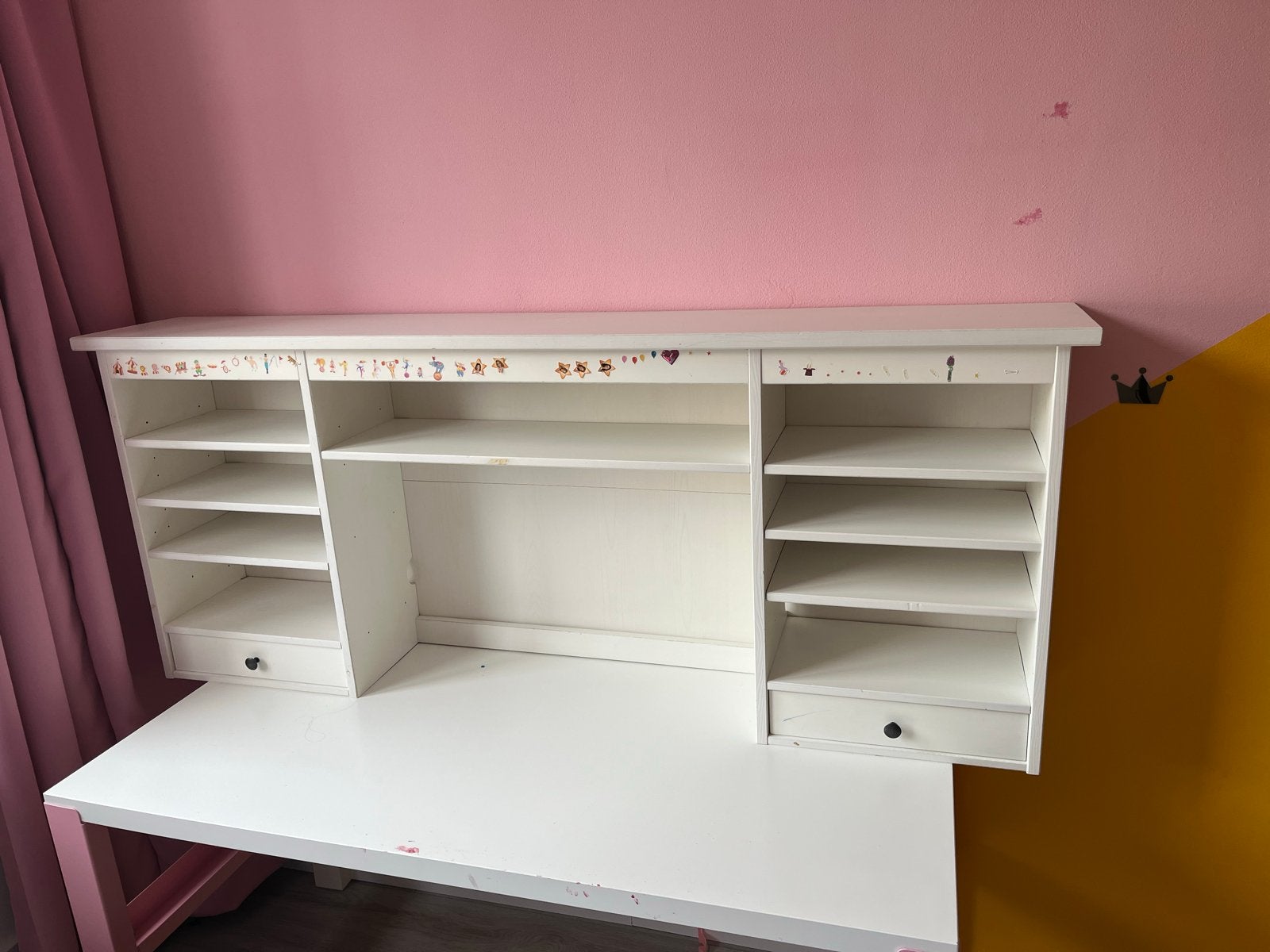 IKEA Hemnes Opzetstuk Bureau - Wit, Ophalen, Opbergruimte, Gebruikt, Hout