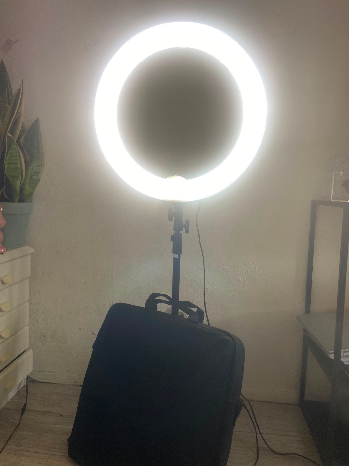 Ringlamp met statief en draagtas, Overige merken, Belichting, Ophalen, Zo goed als nieuw