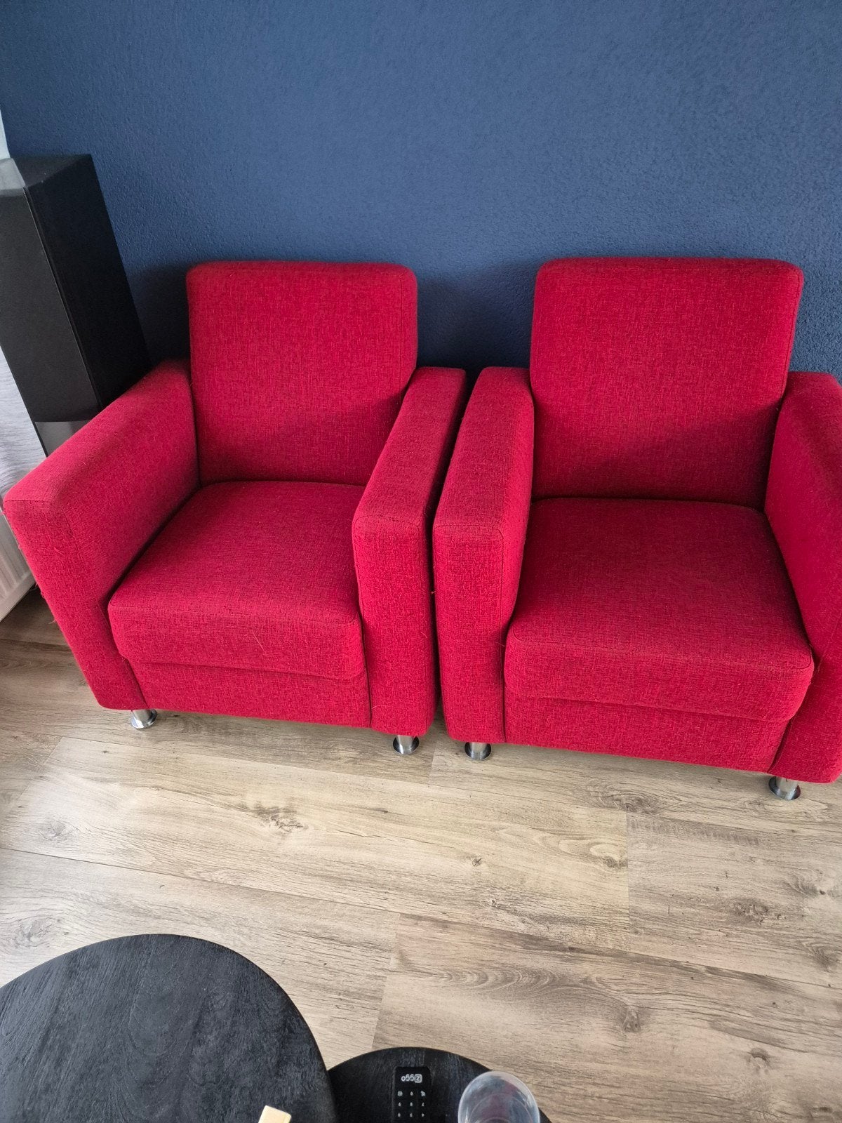 Set van 2 rode fauteuils - Comfortabel en stijlvol, Ophalen, Gebruikt, 75 tot 100 cm, 50 tot 75 cm