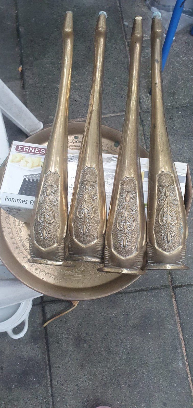 Set van 4 vintage messing zwanen decoratie, Antiek en Kunst, Ophalen
