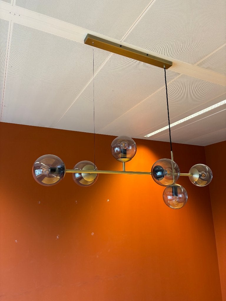 Bolia - hanglamp horizontaal Ø15 messing, Huis en Inrichting, Lampen | Hanglampen, Ophalen, Zo goed als nieuw, Glas, Minder dan 50 cm
