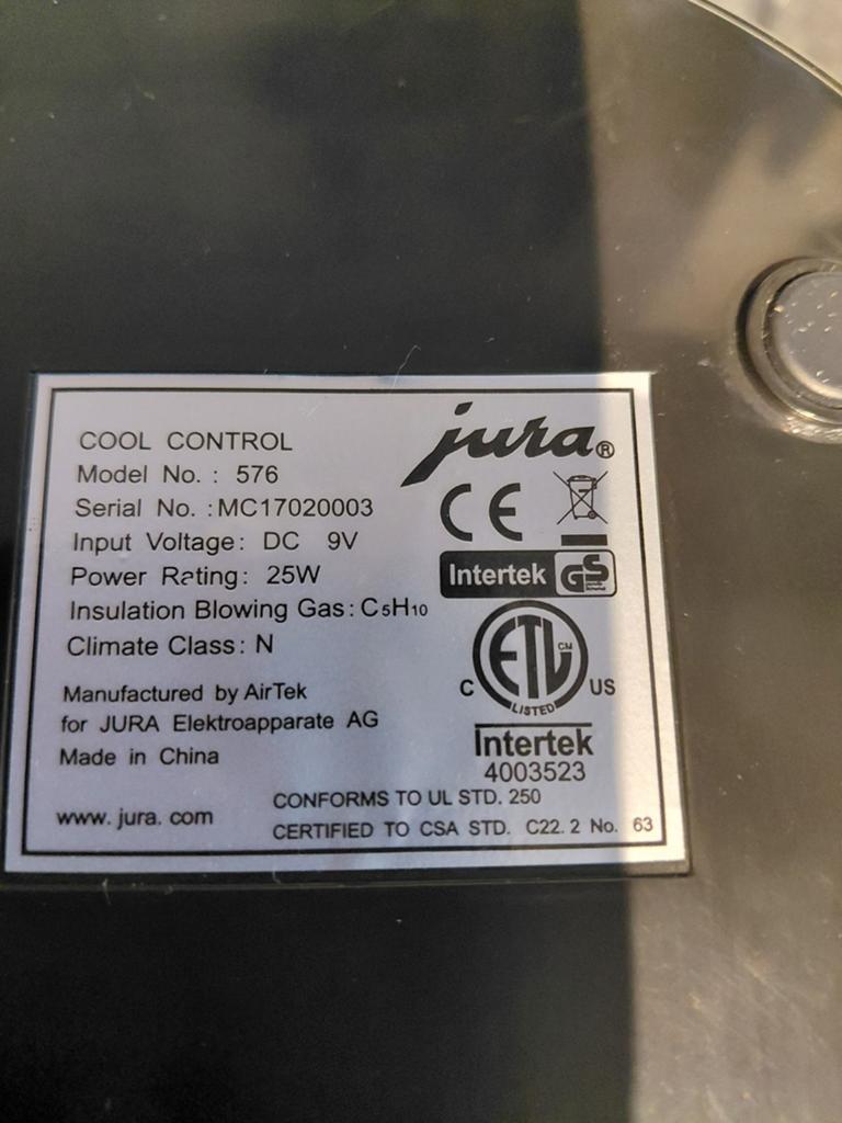 Jura Melkkoeler (defect) - ventilator draait niet, Ophalen, Niet werkend