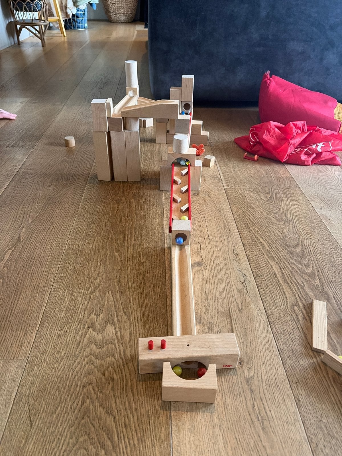 Haba Knikkerbaan met Knikkers, Ophalen, Zo goed als nieuw, Jongen of Meisje