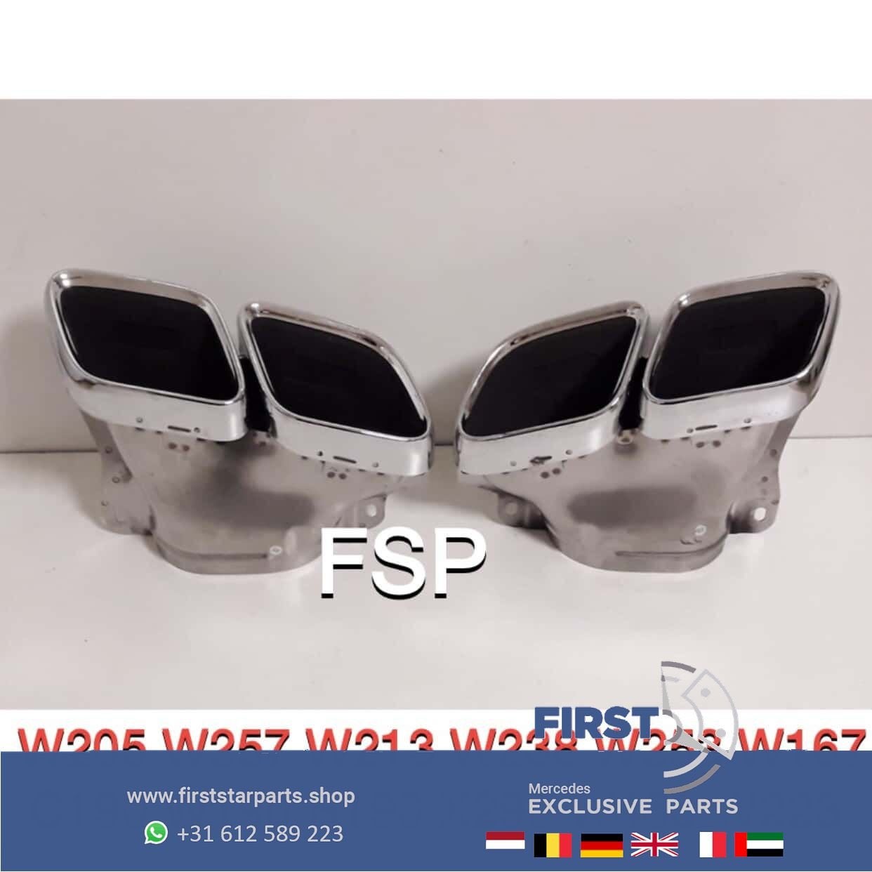 W205 C205 FACELIFT C63 AMG UITLAAT SIERSTUKKEN SET Mercedes