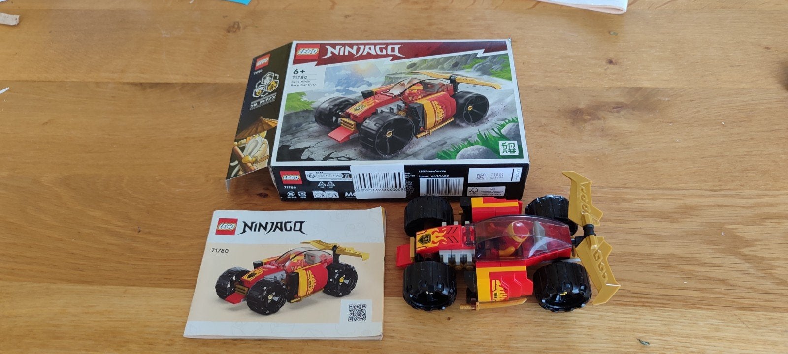 LEGO Ninjago Kai's Race Car  71780 compleet & doos & boekje, Ophalen of Verzenden, Zo goed als nieuw, Overige merken