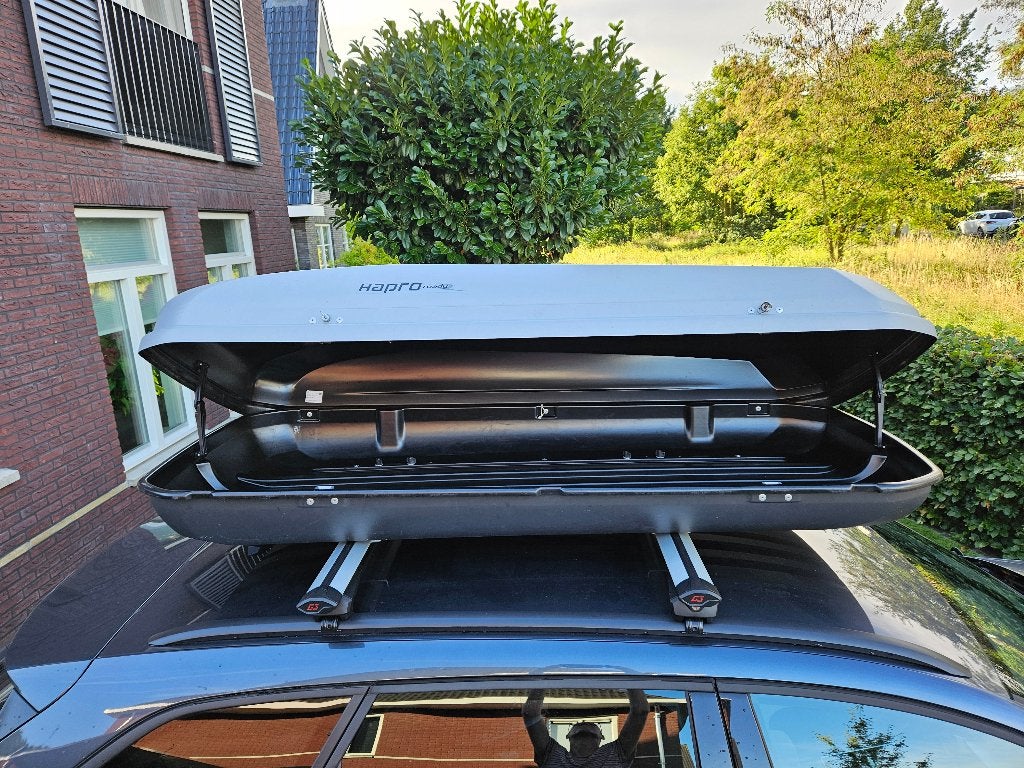 Te huur: Dakkoffer Hapro Roady 450, Auto diversen, Dakkoffers, Zo goed als nieuw, Ophalen