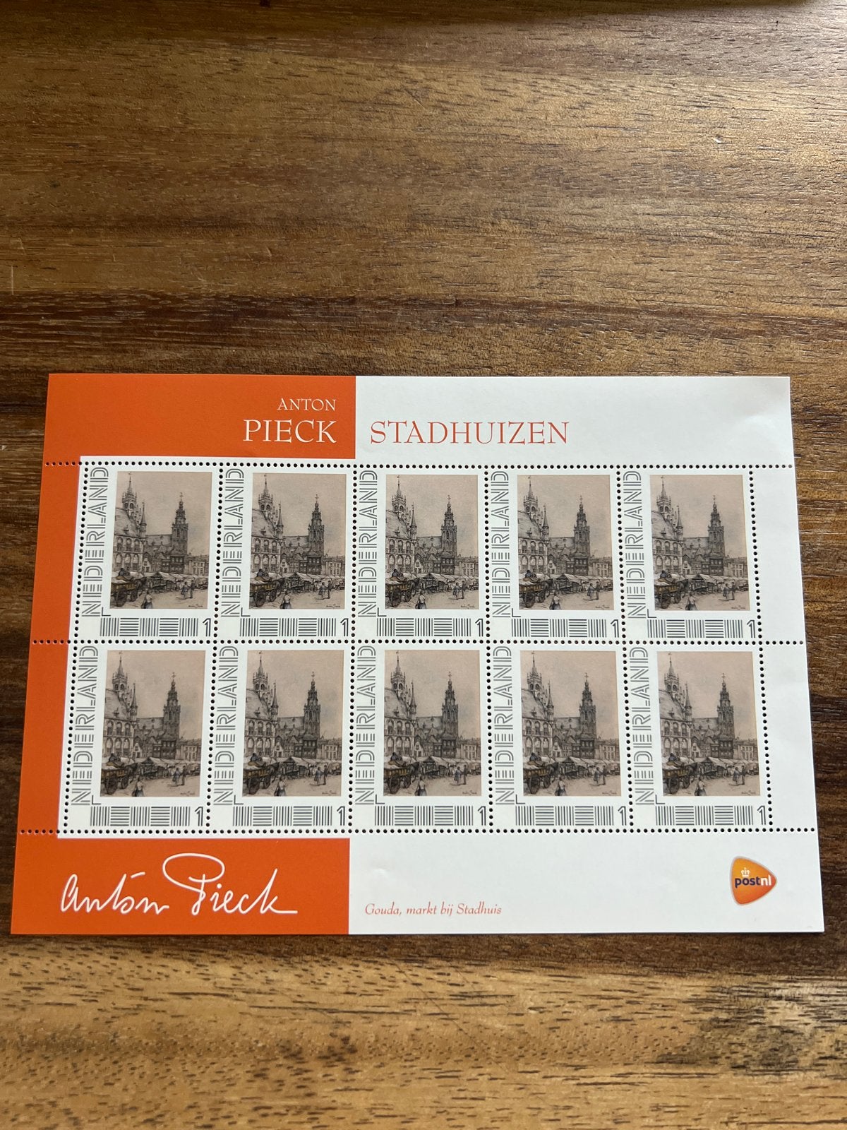 Anton Pieck Stadhuizen Postzegelvel Gouda Postfris, Postzegels en Munten, Ophalen of Verzenden, Na 1940, Postfris