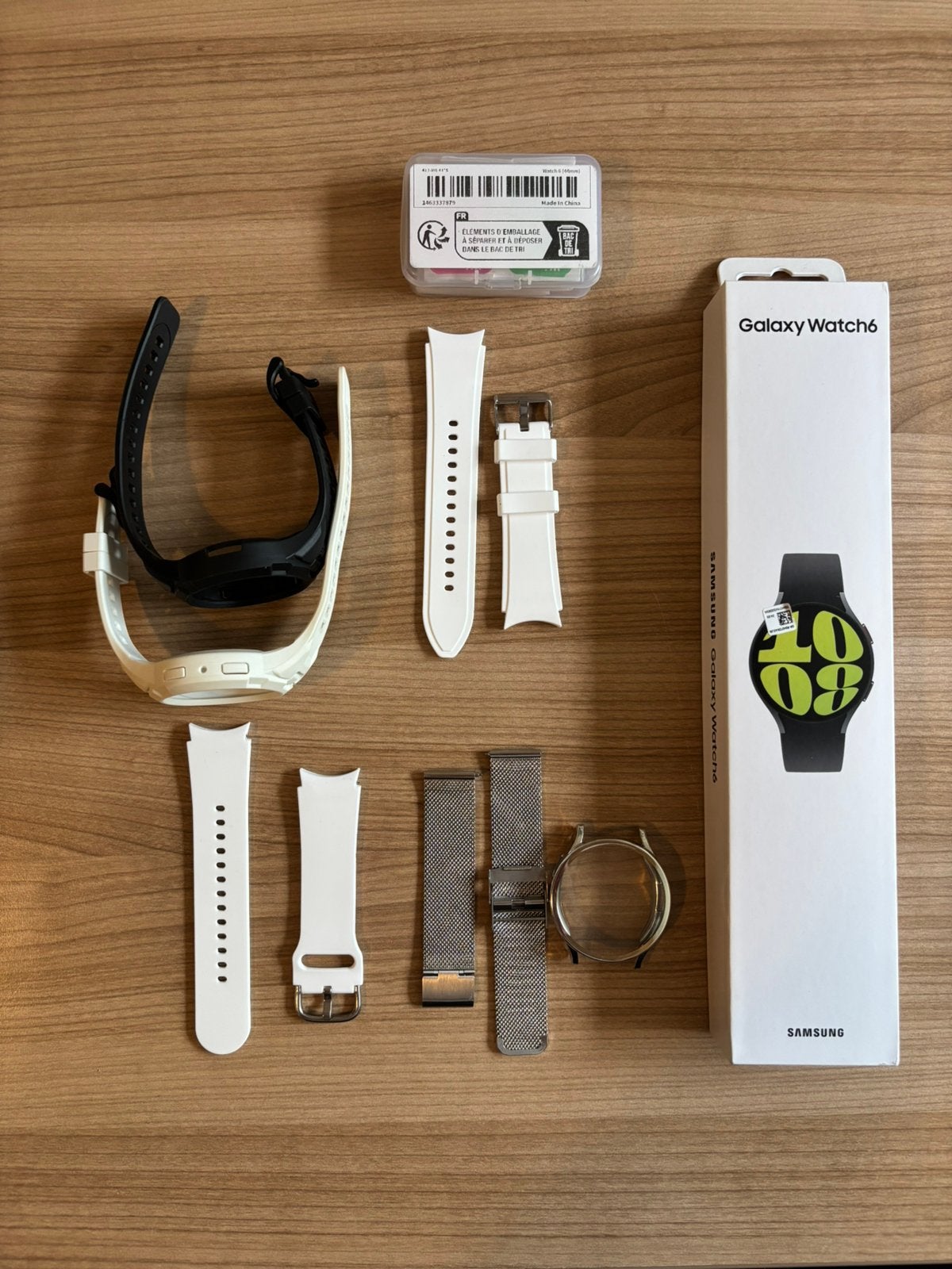 Galaxy watch 6 44mm inclusief lader en polsbandjes, Sieraden, Tassen en Uiterlijk, Smartwatches, Zwart, Ophalen of Verzenden, Zo goed als nieuw