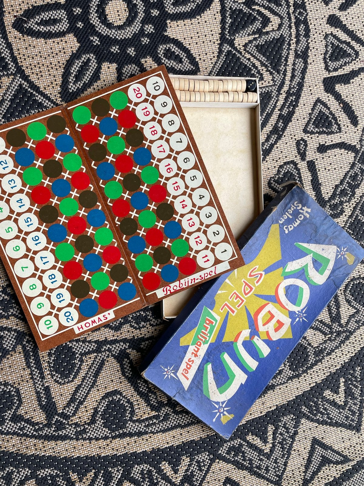 Oud Vintage Robijn-spel Homas bordspel, Een of twee spelers, Ophalen of Verzenden, Gebruikt
