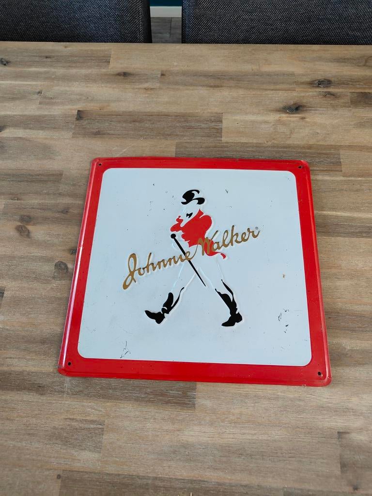 Vintage Johnnie Walker Reclamebord - Decoratief, Verzamelen, Merken en Reclamevoorwerpen, Ophalen of Verzenden, Gebruikt, Reclamebord