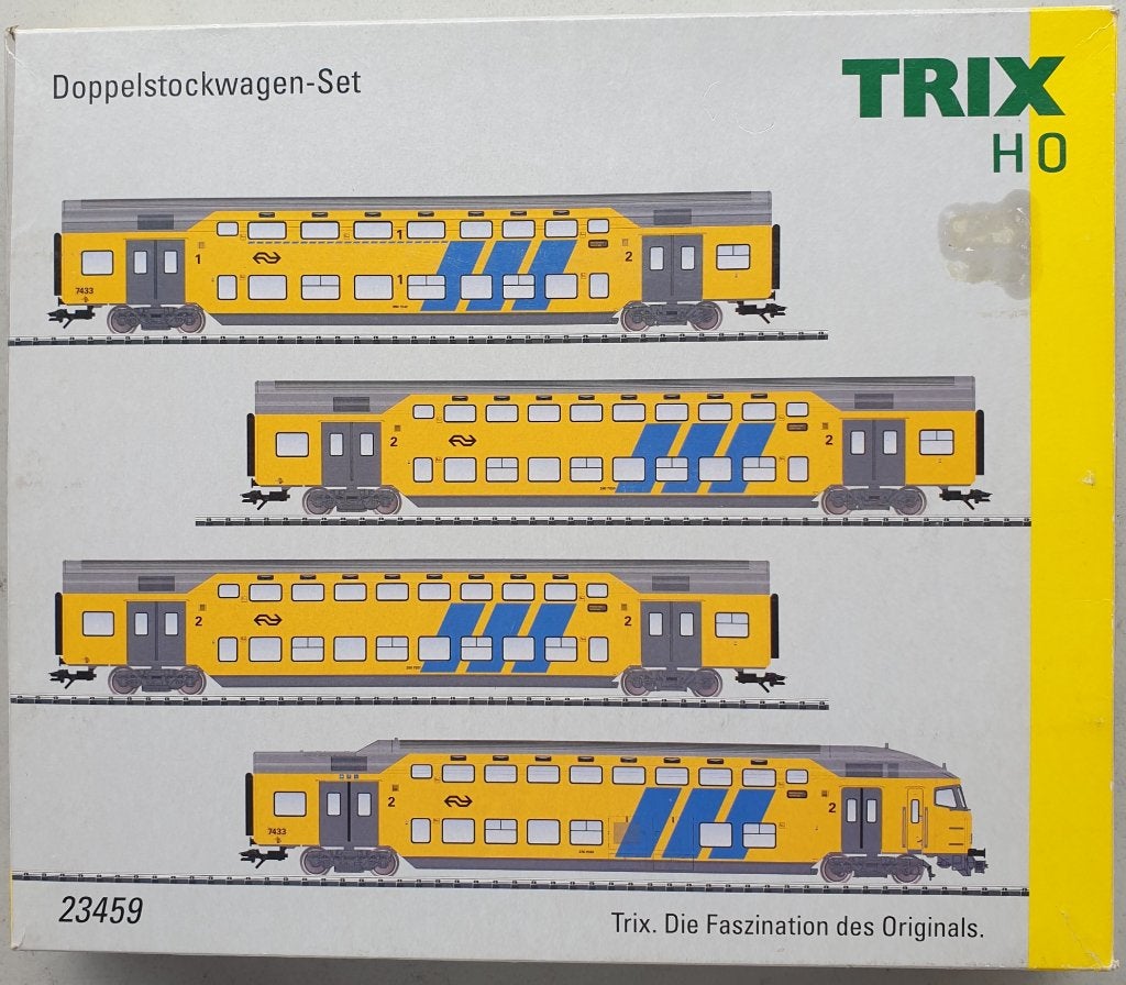 Trix 23459 H0 set van 4 dubbeldeks NS  DDM rijtuigen, DC, Gelijkstroom, Trix, Analoog, Wagon