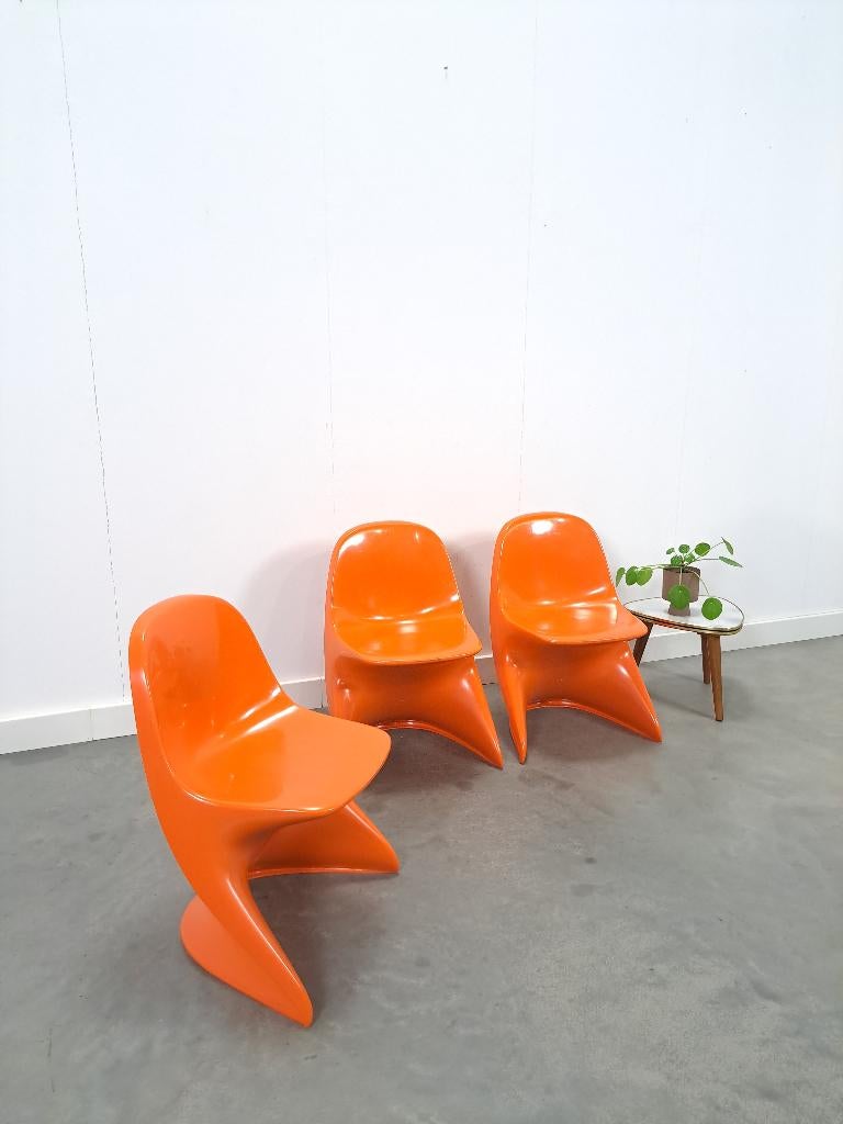 Oranje kunststof Casalino I kinderstoel vintage, Ophalen of Verzenden, Gebruikt, Overige typen