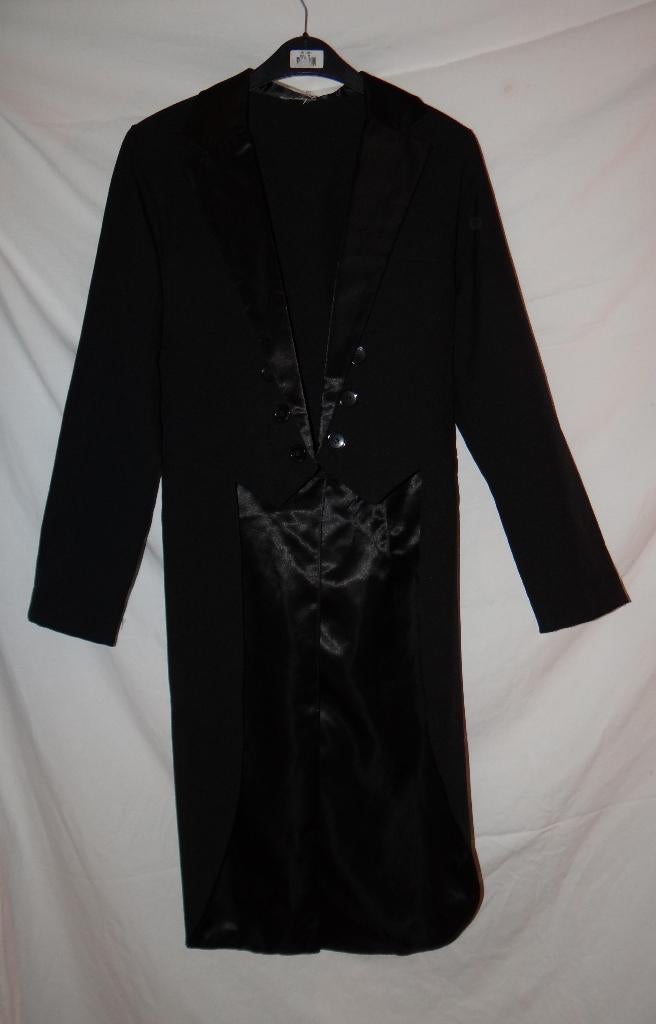 Leuke zwarte SLIPJAS/PARTY jas/CARNAVAL jas, Kleding | Dames, Carnavalskleding en Feestkleding, Gedragen, Kleding, Carnaval, Maat 36 (S)