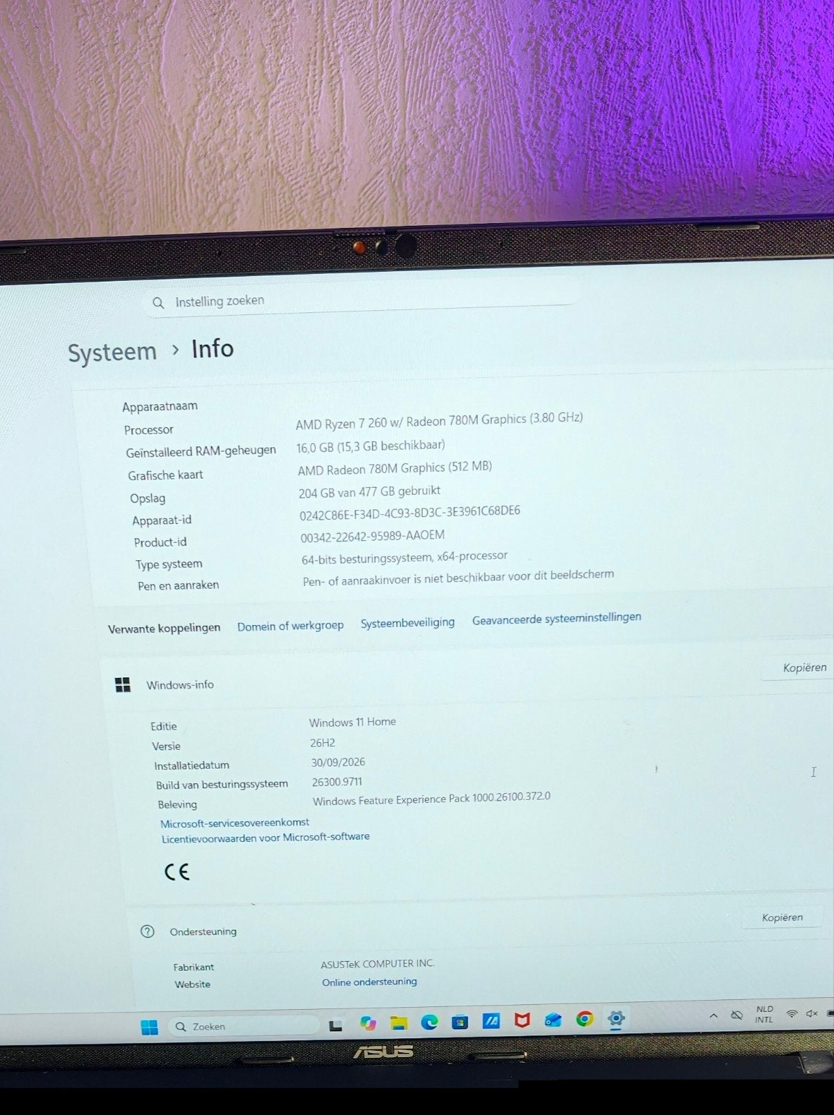 ASUS Vivobook 18 M1807HA, Computers en Software, Met videokaart, AMD Ryzen 7 7260, Qwerty, ASUS