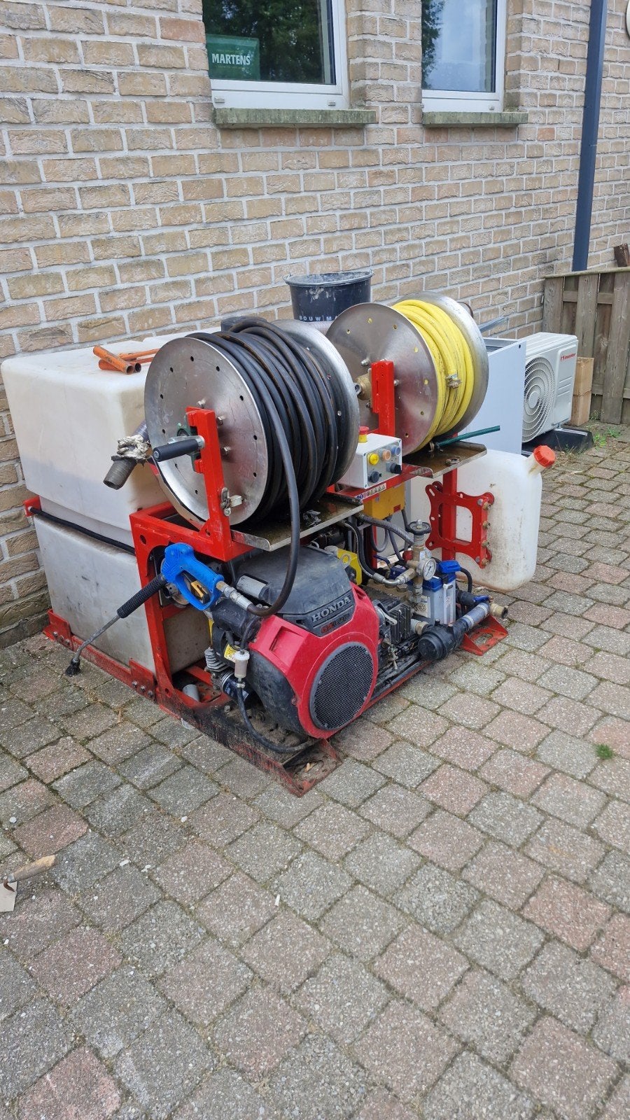 riool hogedruk, Ophalen, Tuinslang
