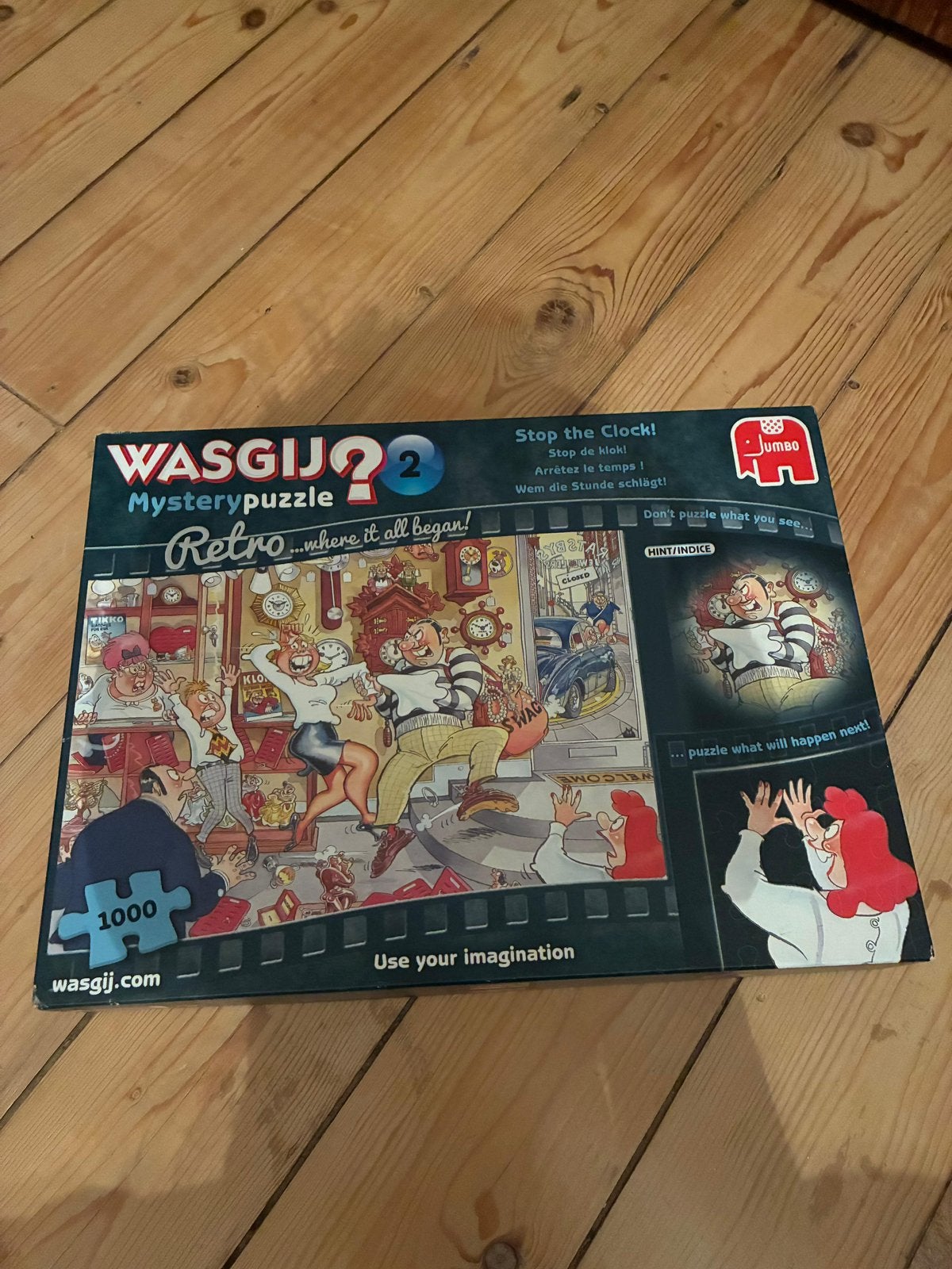 Wasgij #2 retro stop de klok!, Ophalen of Verzenden, 500 t/m 1500 stukjes, Zo goed als nieuw