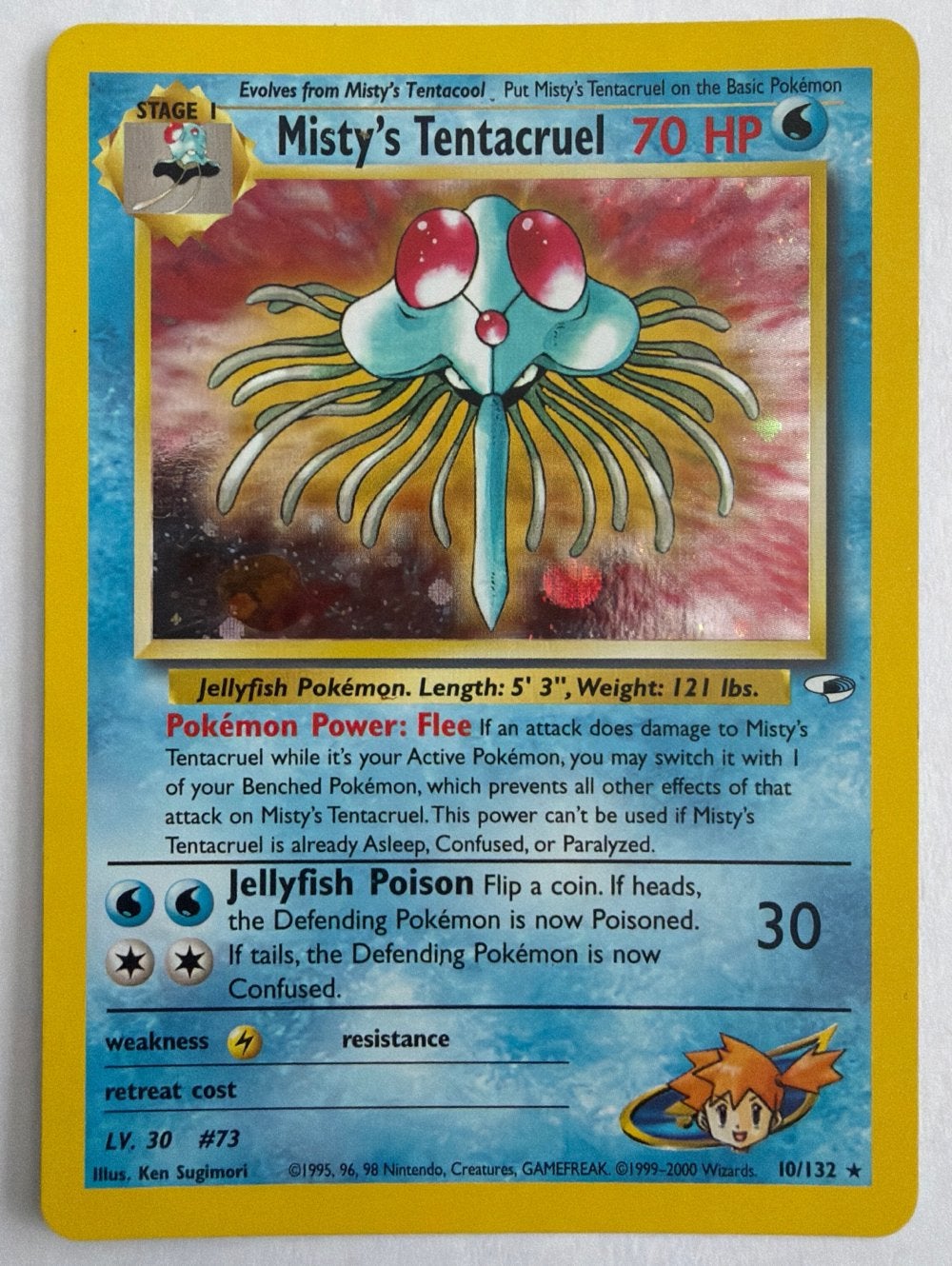 Misty's Tentacruel 10/132 Gym Heroes Pokémon Kaart, Ophalen of Verzenden, Gebruikt, Losse kaart