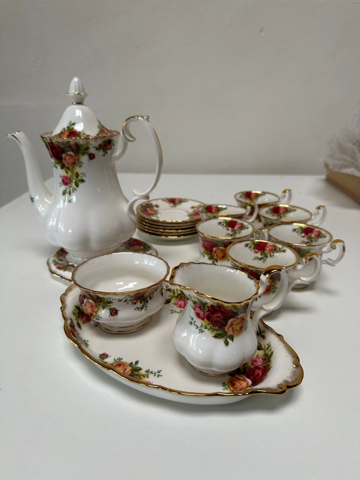 Royal Albert Old Country Roses theeservies, Huis en Inrichting, Keuken | Servies, Gebruikt, Compleet servies, Vintage, Porselein
