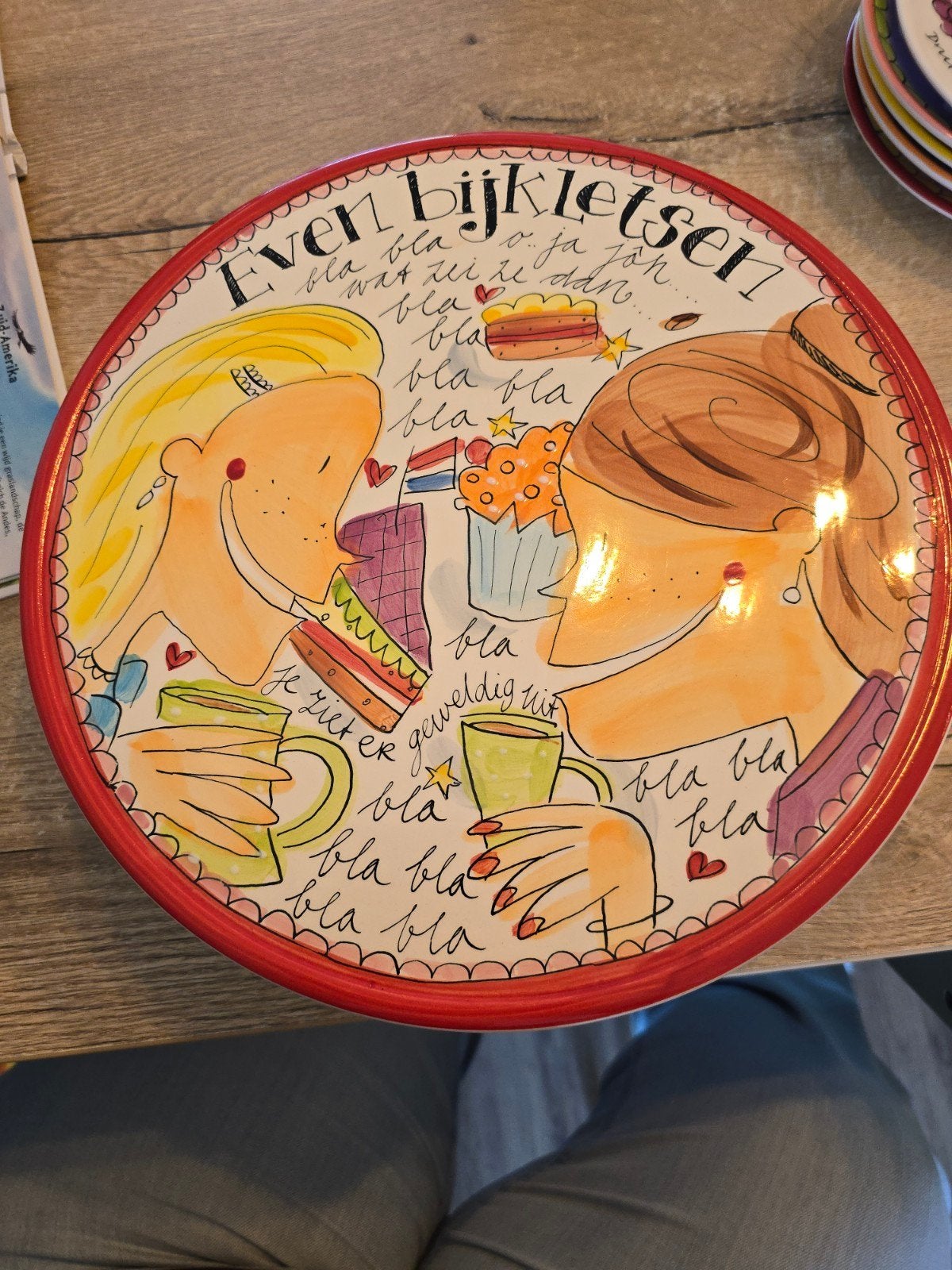 Blond Amsterdam Taartplateau 'Even Bijkletsen', Ophalen