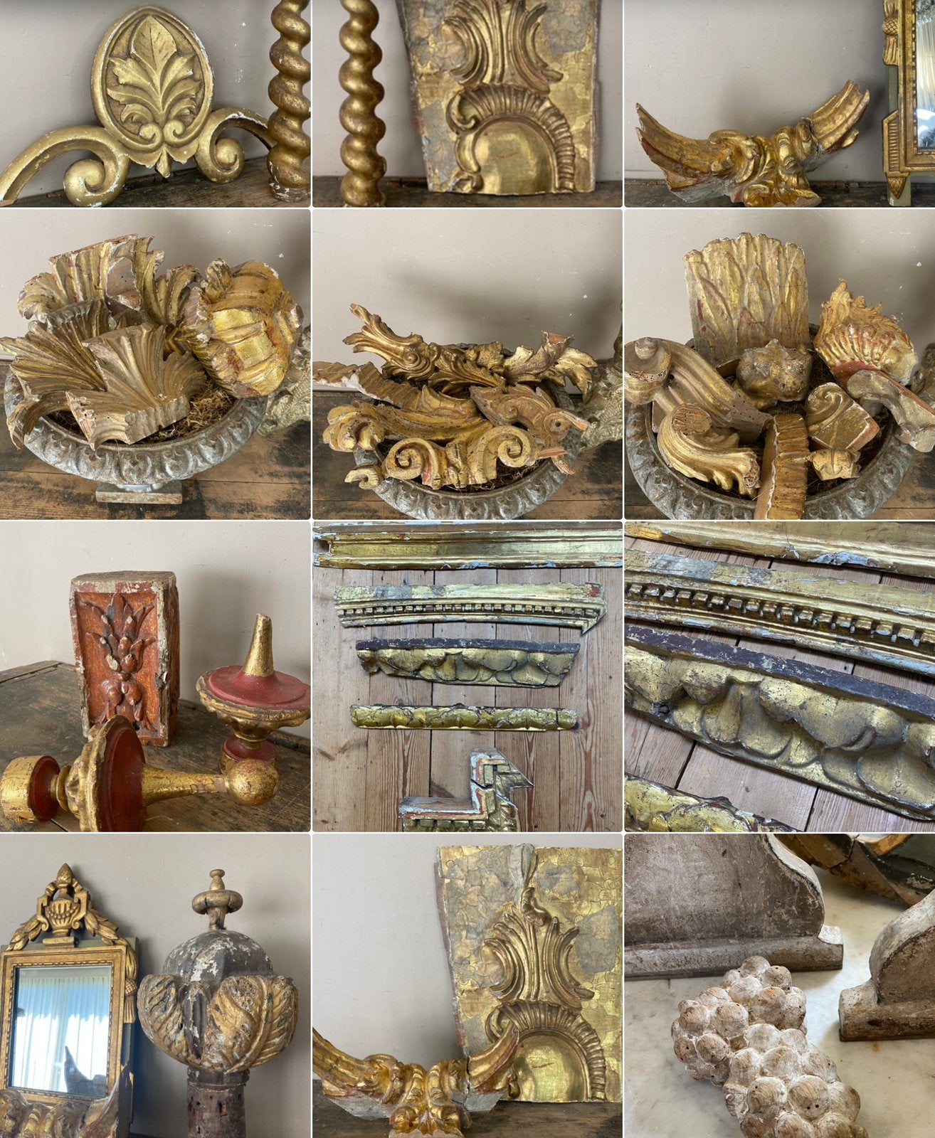 Antiek frans verguld hout ornamenten, Ophalen of Verzenden