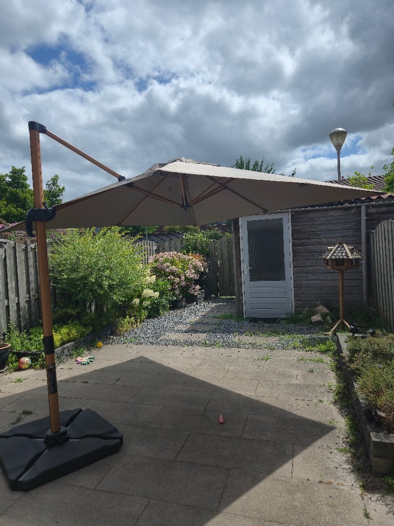 VONROC Zweefparasol - kantelbaar & 360° draaibaar - 3x3m -, Ophalen, Gebruikt, Zweefparasol, Verstelbaar