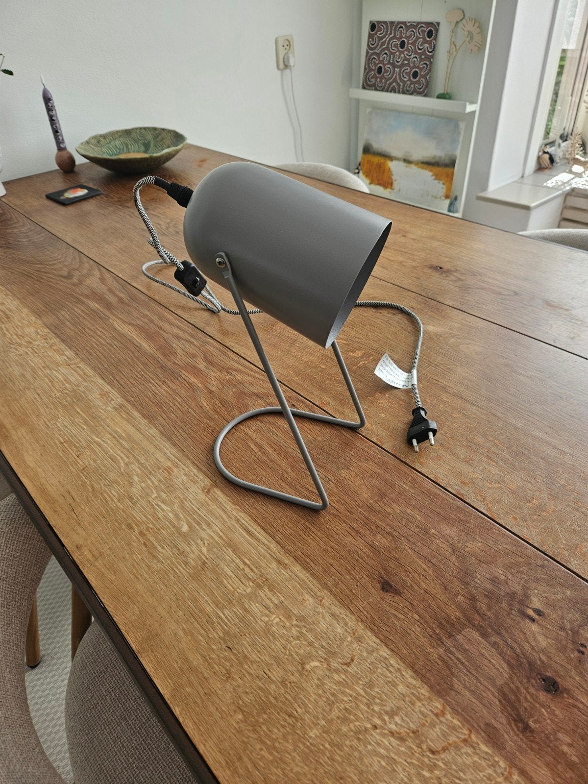 Leitmotiv lampje lichtgrijs, Ophalen, Zo goed als nieuw, Minder dan 10 m², Laminaat