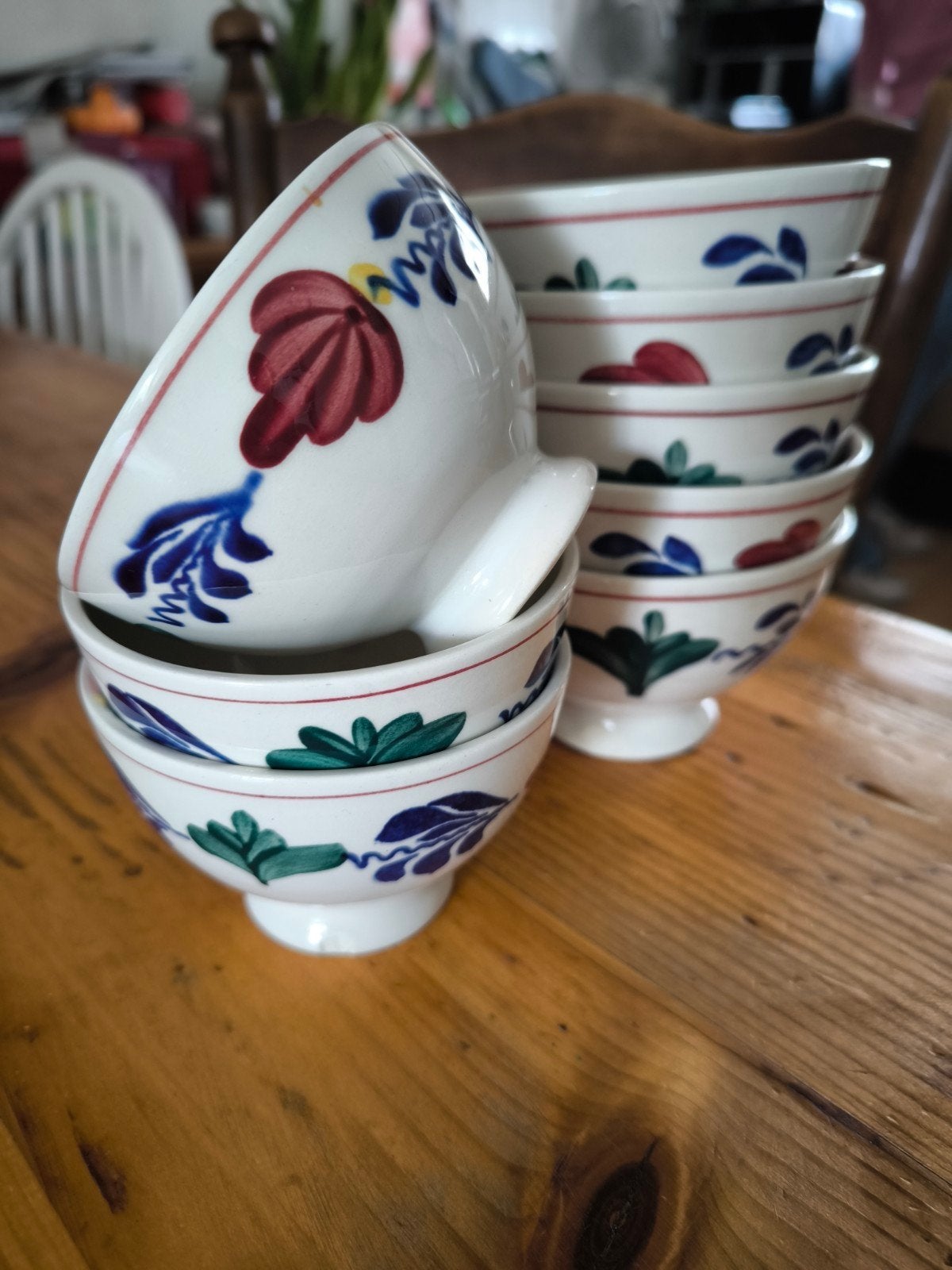 8 Boerenbont schaaltjes van Boch Belgium in 2 maten, Antiek en Kunst, Ophalen of Verzenden