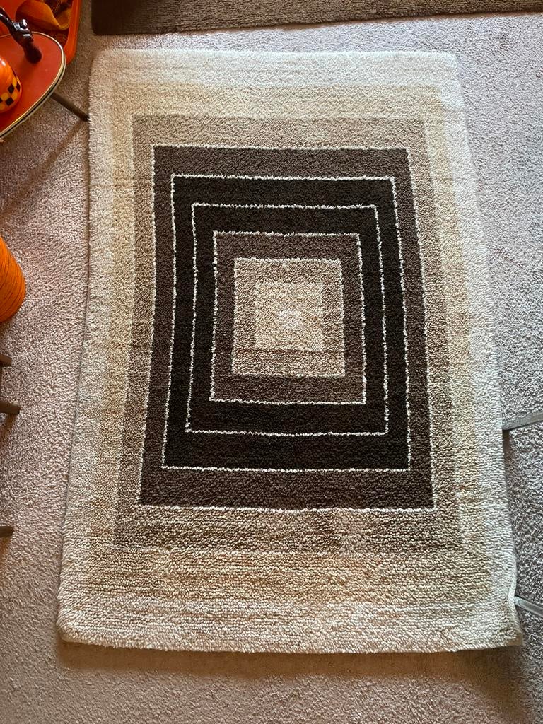 Vintage tapijt vloerkleed space age seventies 70s 1970, Ophalen of Verzenden, Zo goed als nieuw, Rechthoek