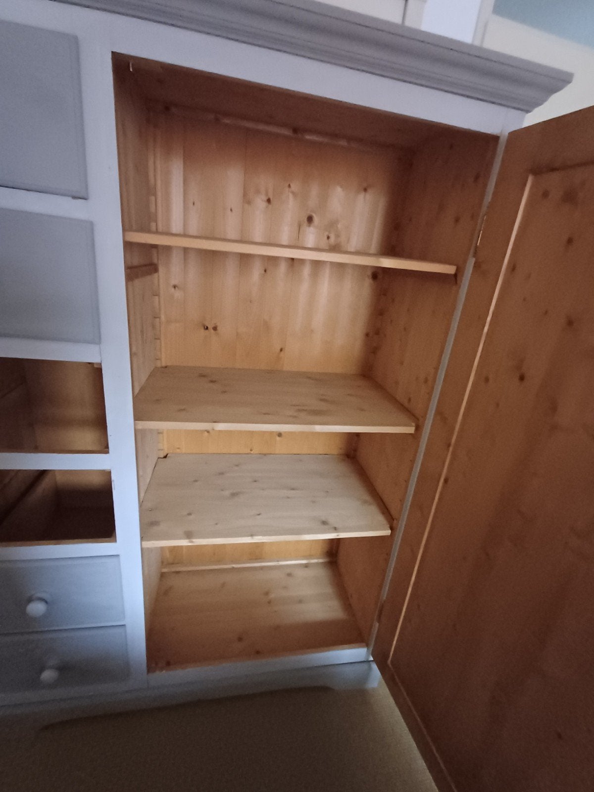Ruime Houten ladenkast: MOET NU WEG WEGENS VERHUIZING, Ophalen, Gebruikt, 100 tot 150 cm, 5 laden of meer
