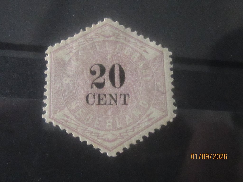 Nico Nederland Telegram 6 (X) Ongebruikt met plakker 1877, Ophalen of Verzenden, T/m 1940, Postfris