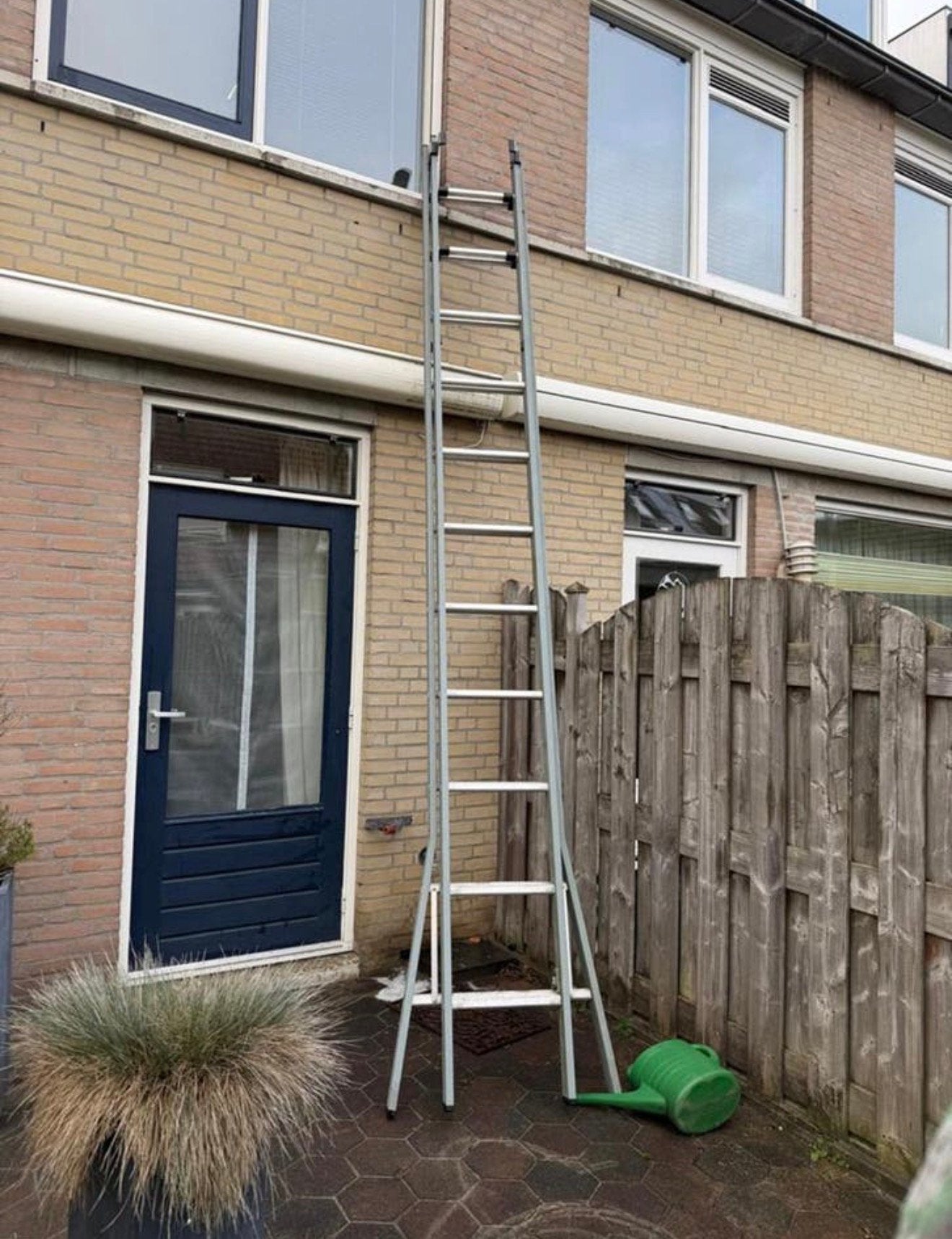 Dirks Glazenwasserladder, Doe-het-zelf en Verbouw, Ladders en Trappen, Zo goed als nieuw, Ladder, 4 meter of meer, Opvouwbaar of Inschuifbaar