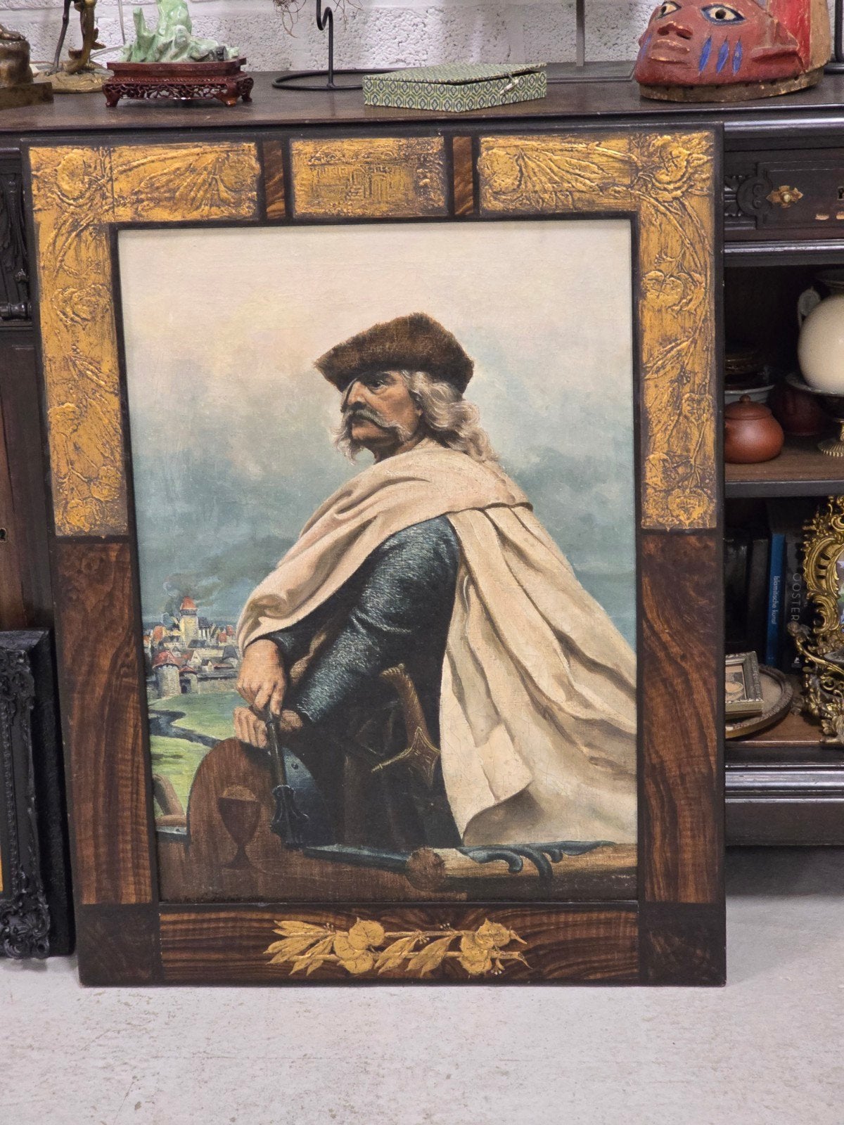Art nouveau schilderij met signatuur, Antiek en Kunst, Kunst | Schilderijen | Klassiek, Ophalen, Doek, Portret of Personen, Olieverf