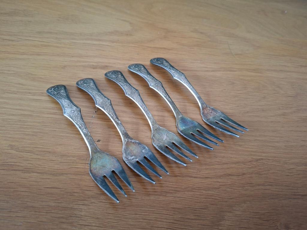 5 antieke gebaksvorkjes, Antiek en Kunst, Ophalen of Verzenden
