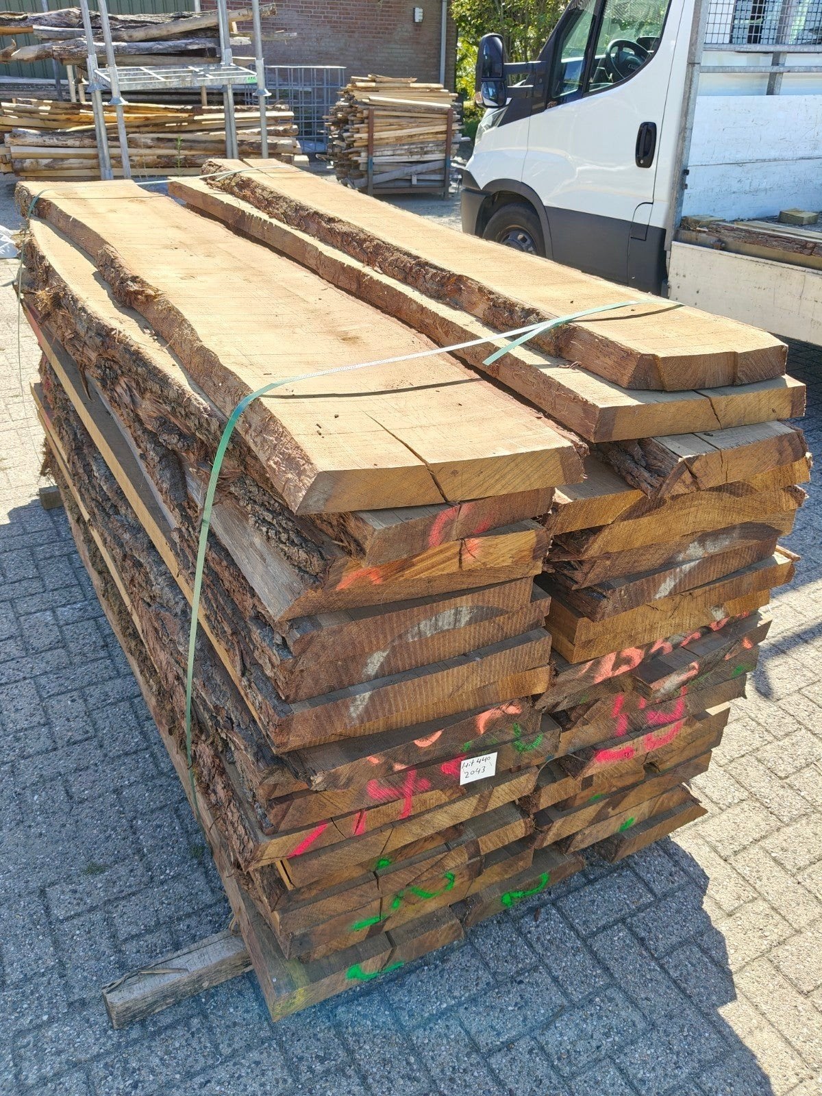 eiken beuken populieren schaaldelen planken boomstamtafel, Ophalen of Verzenden, Nieuw, 250 cm of meer, Planken