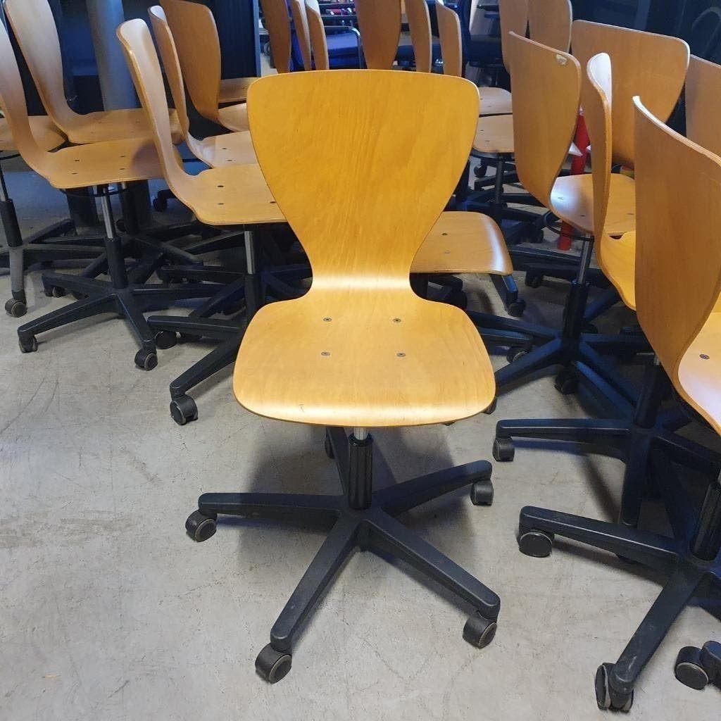 partij Ahrend houten werkstoel bureaustoel schoolstoelen, Huis en Inrichting, Stoelen, Ophalen of Verzenden, Gebruikt, Bruin, Vijf, Zes of meer stoelen