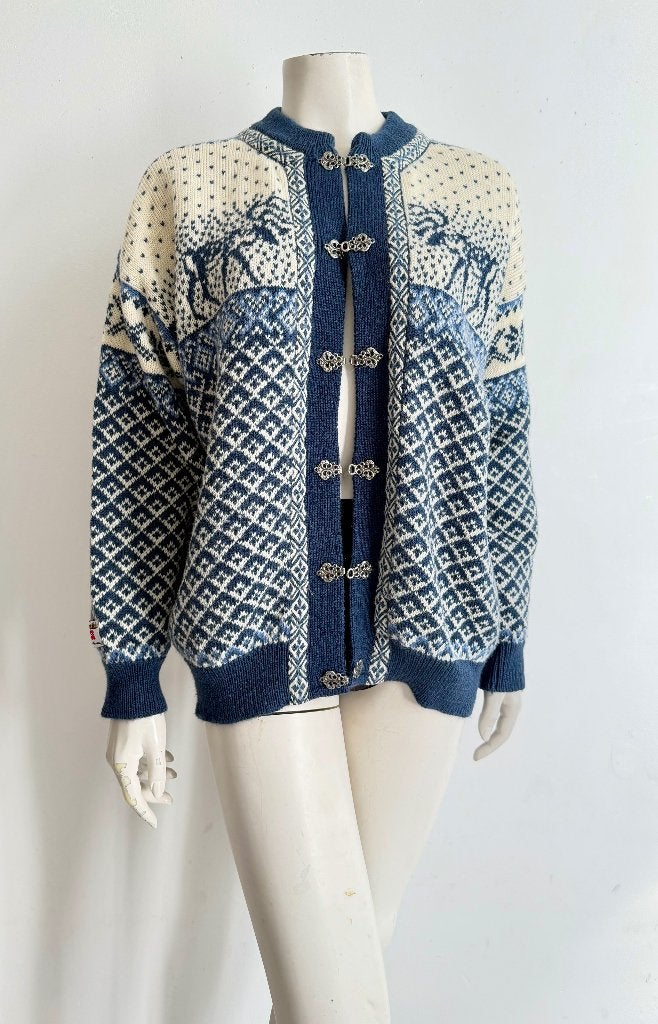 Nordstrikk Noors wollen vest L, Kleding | Dames, Ophalen of Verzenden, Zo goed als nieuw, Blauw